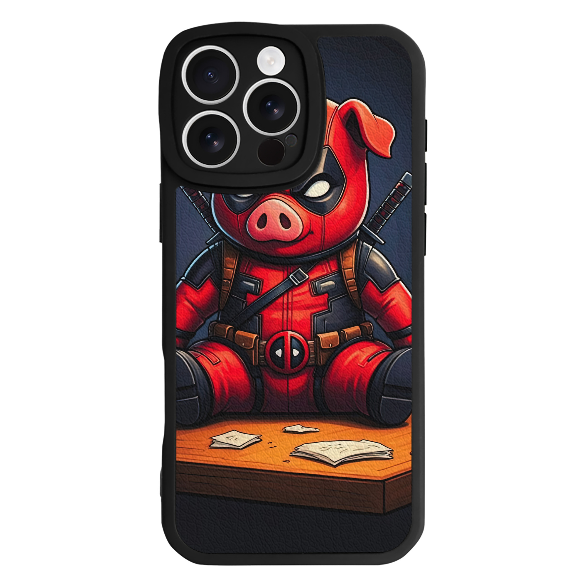（画像用） Deadpool デッドプール 【iPhone 16シリーズ対応】シリコンスマホケース（レザー調） 材質：シリコン